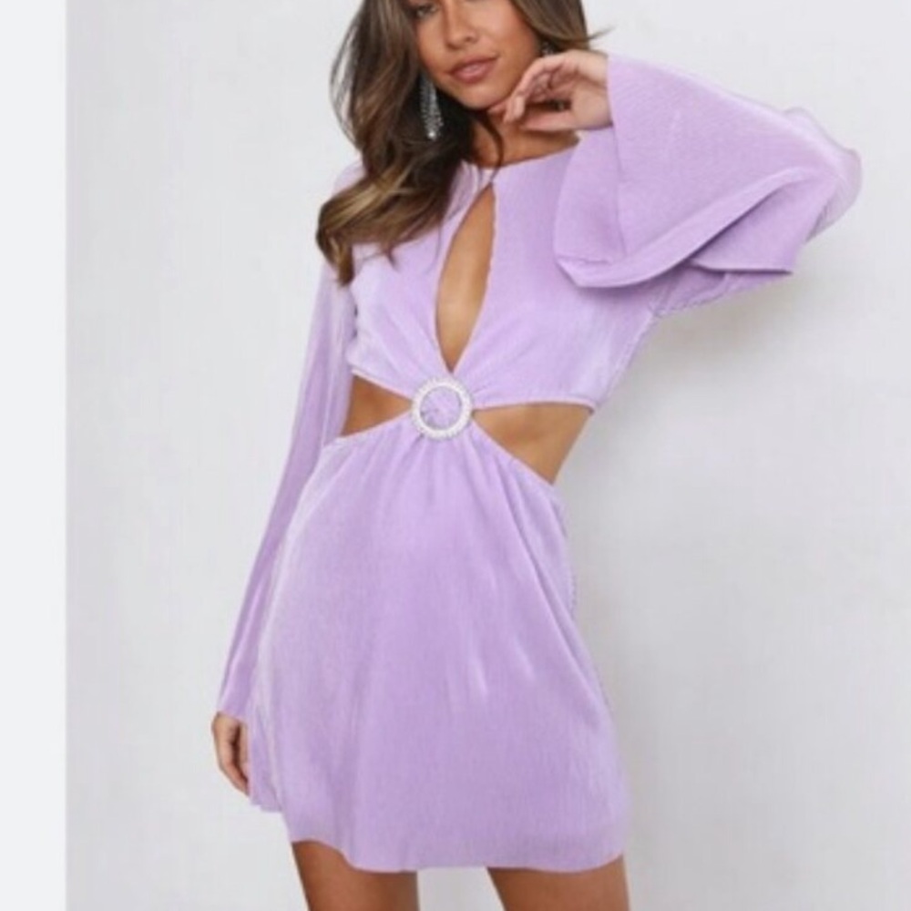 HELLO MOLLY Shiny Oasis  Cutout Mini Dress